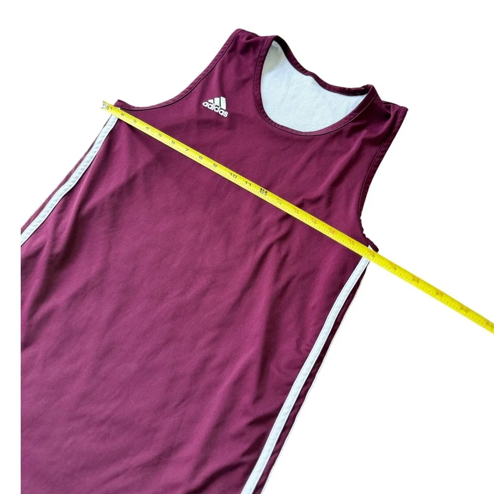 Adidas Reversible Basketball Jersey Mini Dress Maroon White Climalite Streetwear - Picture 4 of 13